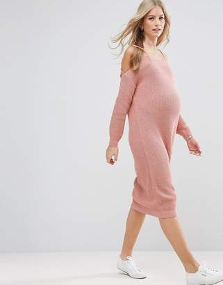 ASOS Maternity Dress With Cold Shoulder