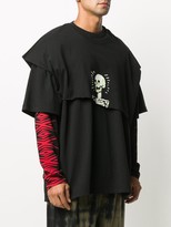 Thumbnail for your product : Salute skull-print layered T-shirt
