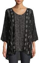 Thumbnail for your product : Johnny Was Plus Size Ridden Embroidered 3/4-Sleeve Blouse