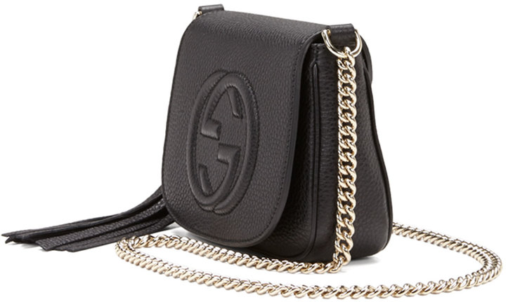 Gucci Soho Leather Chain Crossbody Bag, Black - ShopStyle