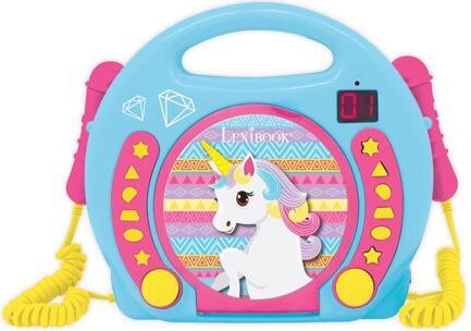 Lexibook America, Inc. Lexibook Unicorn Portable CD player with 2 Sing Along microphones - RCDK100UNI