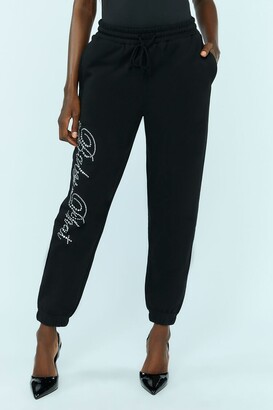 Forever 21 Women's Baby Phat Rhinestone Joggers in Black Small