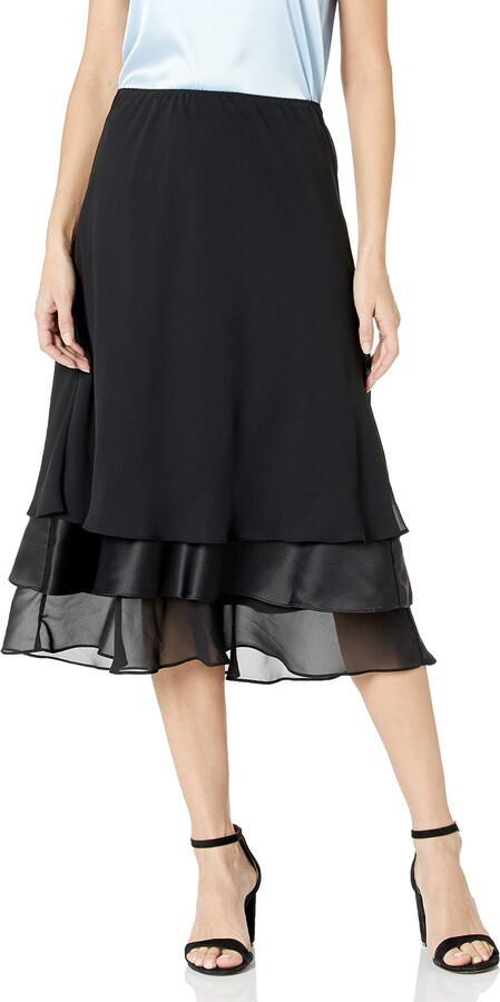 Petite Regular Plus Sizes Alex Evenings Womens Tea Length Dress Skirt