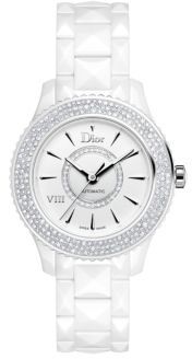Christian Dior VIII Diamond & White Ceramic Bracelet Watch