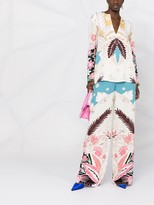 Thumbnail for your product : Valentino Printed Silk Palazzo Trousers