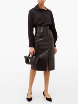 Thumbnail for your product : Hillier Bartley Zipped Cracked-vinyl Pencil Skirt - Black