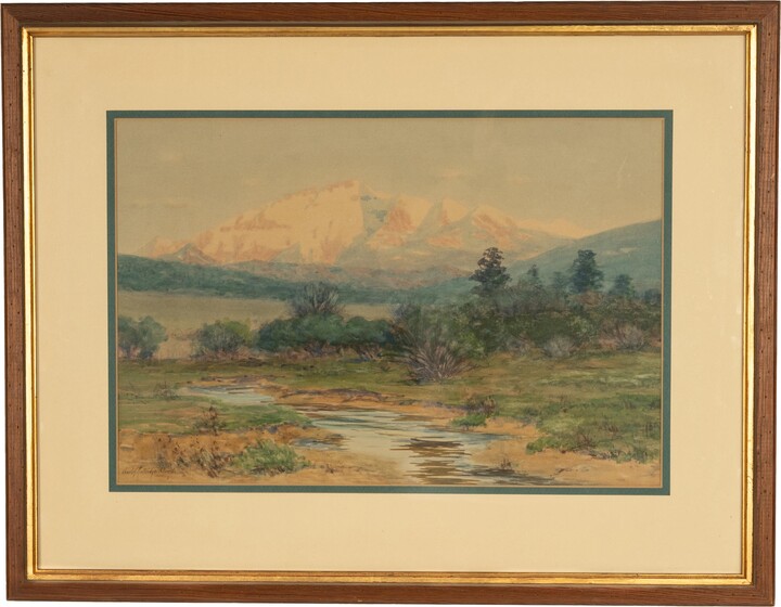 Charles Partridge Adams, Antique Impressionist Painting "Spanish Peaks" Colorado Mountain Landscape 1900, 1900