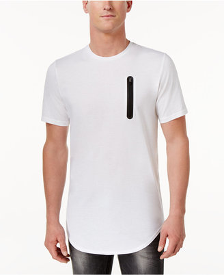 INC International Concepts Men's Long Length Contrast Zipper T-Shirt, Created for Macy's