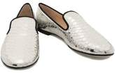Thumbnail for your product : Giuseppe Zanotti Metallic Snake-effect Leather Slippers