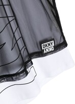 Thumbnail for your product : DKNY Mesh Layer Logo-Print Top