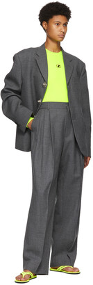 we11done Grey Wool Pin Tucked Trouser