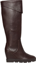 Thumbnail for your product : Max Studio Zuni Leather Wedged Lug Soled Tall Boots