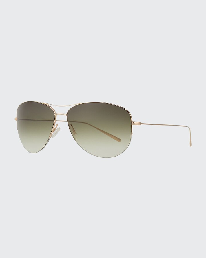 Oliver Peoples Strummer Titanium Aviator Sunglasses - ShopStyle