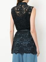 Thumbnail for your product : Loveless lace-embroidered fitted blouse