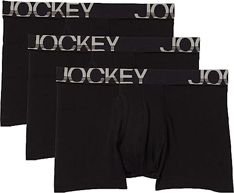 Jockey Active Stretch Boxer Brief 3-Pack (Black) Men's Underwear - ShopStyle