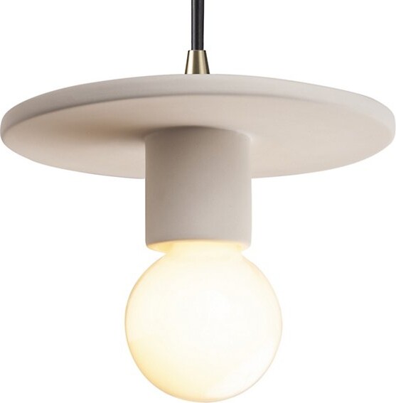 Justice Design Group Discus Mini Pendant Light in White