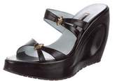 Thumbnail for your product : Cesare Paciotti Leather Slide Wedges