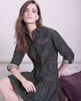 Thumbnail for your product : Brunello Cucinelli Drop-Waist Button-Front Denim Dress w/ Monili Pocket
