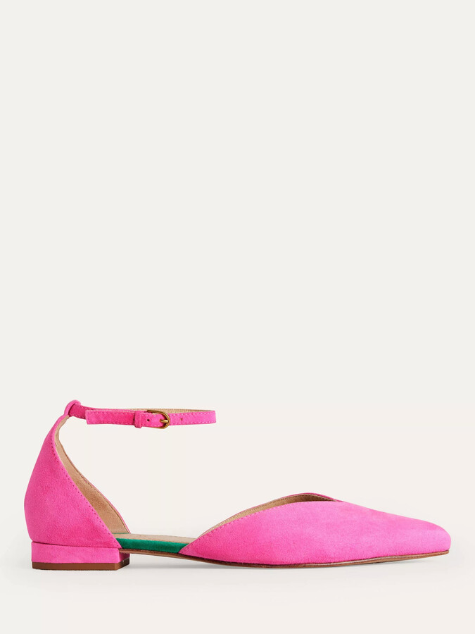 Boden Suede Ankle Strap Pointed Flats ShopStyle