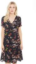 Thumbnail for your product : Onfire Womens Printed Short Sleeve Wrap Dress Black Multi
