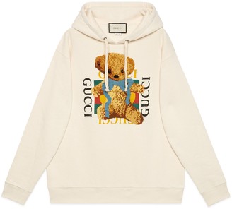 Gucci Oversize sweatshirt with logo and teddy bear