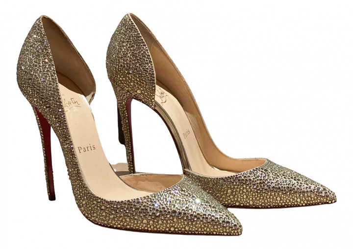 Christian Louboutin Iriza Gold Glitter Heels ShopStyle Shoes