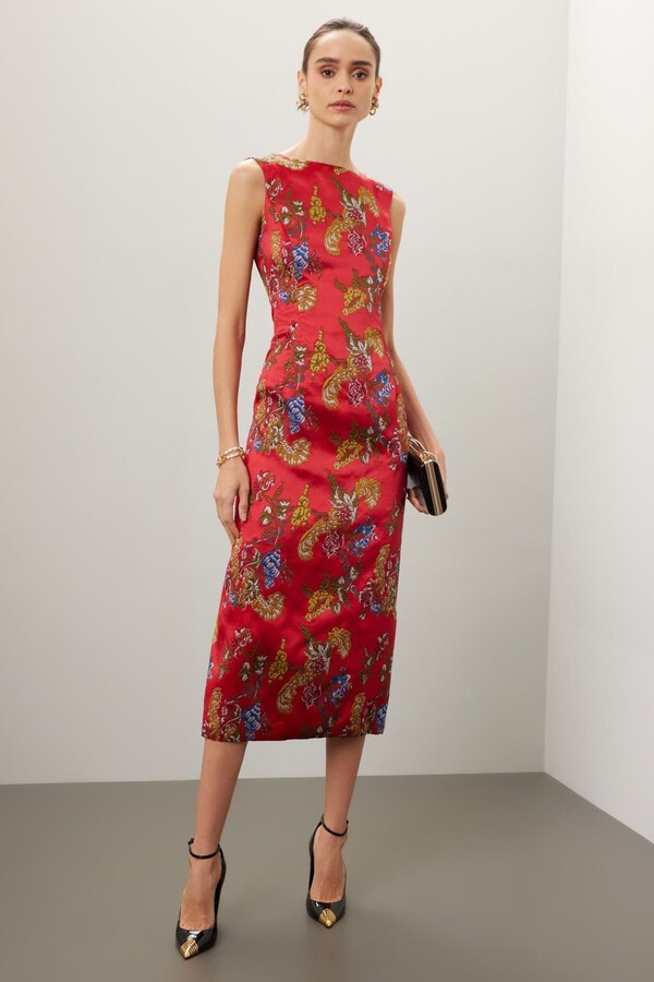 Red Floral Gown Red-multicolored-print