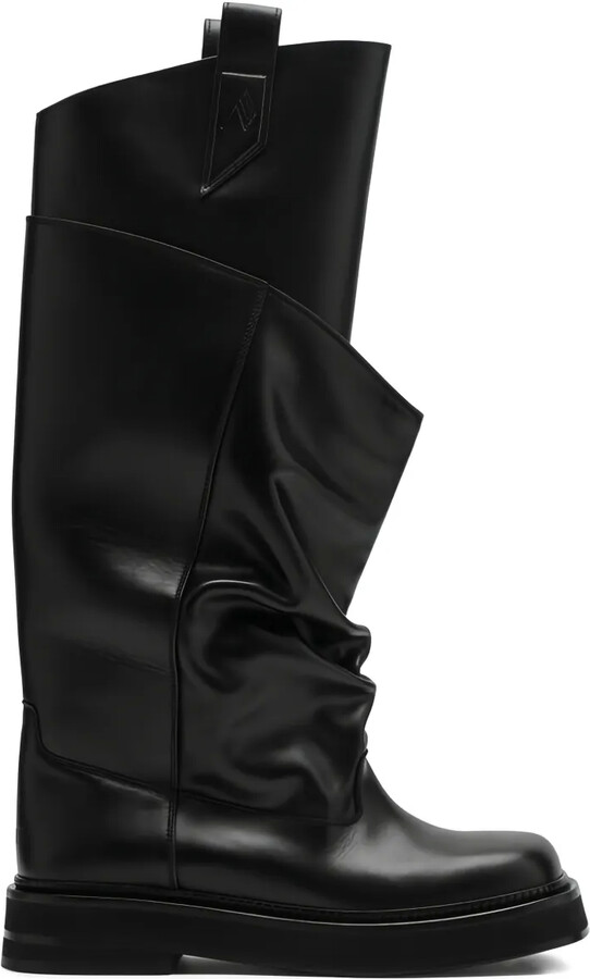 ATTICO Robin Passeggiata ruched combat boots