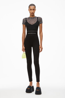 Alexander Wang Logo Elastic Jumpsuit in Ribbed Jersey - ShopStyle