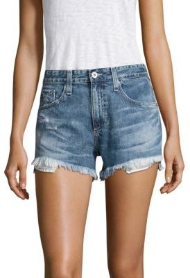AG Jeans Sadie High-Rise Frayed Denim Shorts