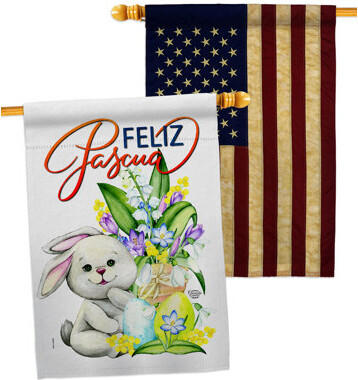 Ornament Collection Easter Rabbit 2-Sided Polyester 3'3 x 2'3 ft. House Flag