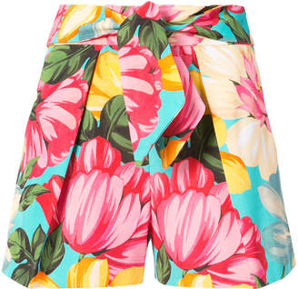 Milly high waist floral print shorts