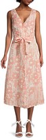 Thumbnail for your product : 120% Lino Desert Floral Print V Neck Button Front Dress