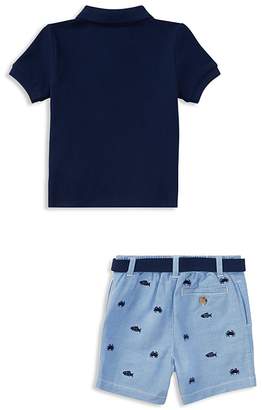 Ralph Lauren Boys' Polo Shirt, Embroidered Shorts & Belt Set - Baby