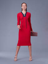 Thumbnail for your product : Diane von Furstenberg Long-Sleeve Lace Up Sweater Dress