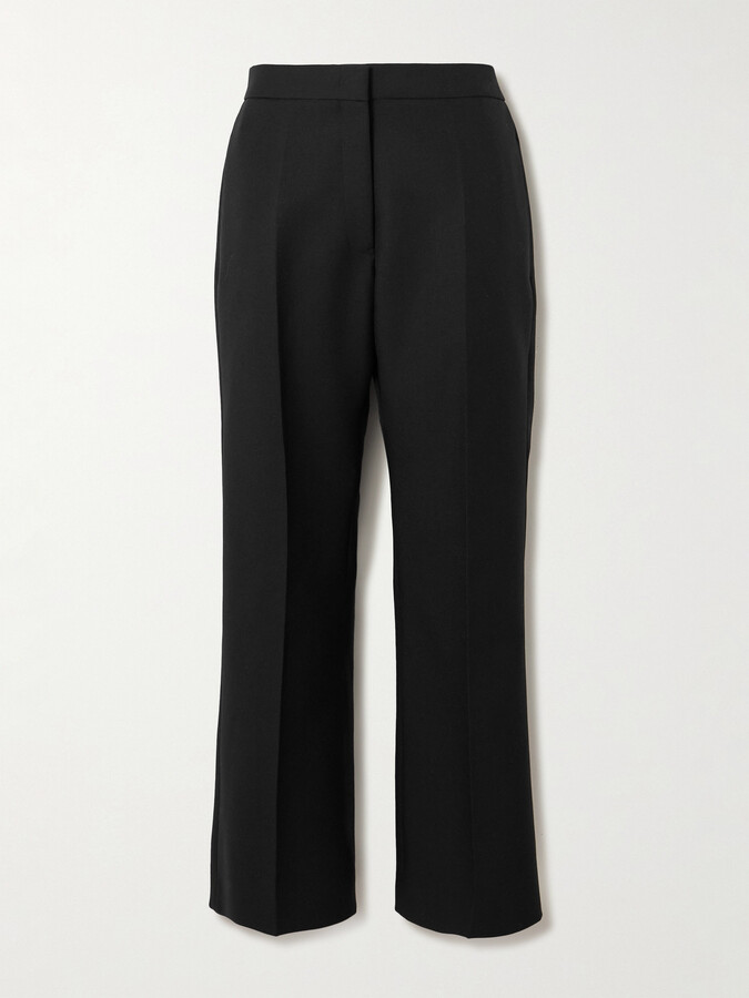 Jil Sander Pleated Straight-leg Wool-twill Pants - Black