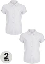 Thumbnail for your product : Top Class Girls Easy Care Puff Sleeve Shirts (2 Pack)