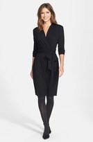 Thumbnail for your product : Adrianna Papell Three Quarter Sleeve Faux Wrap Dress (Online Only)