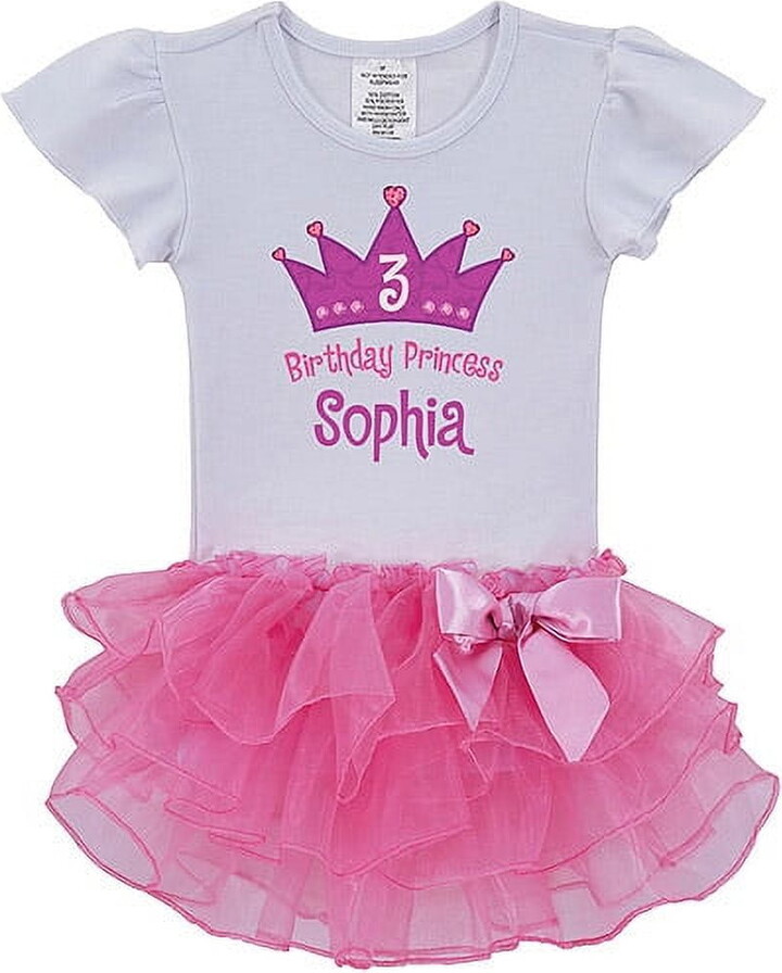 Personalized Birthday Princess Tutu Tee - 2T, 3T, 4T, 5/6T