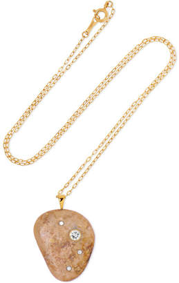 Cvc Stones 18-karat Gold, Stone And Diamond Necklace - one size