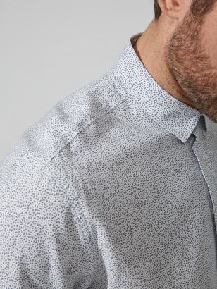 Frank and Oak Printed Fluid-Cotton-Blend Shirt in Federal Bue