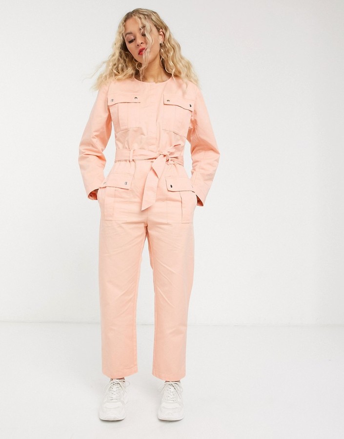 jumpsuit peach colour