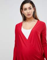 Thumbnail for your product : ASOS Maternity Wrap top in Crepe