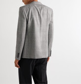 Thumbnail for your product : Saint Laurent Prince of Wales Checked Wool Blazer - Men - Gray