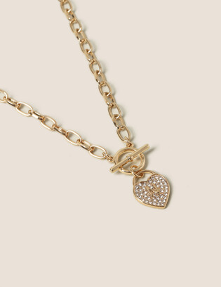 Marks and Spencer Initial N Rhinestone Ditsy Necklace