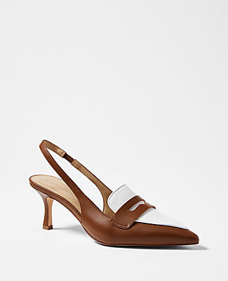 Ann Taylor Penny Loafer Leather Slingback Pumps