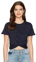 Thumbnail for your product : J.o.a. Tie-Front Cropped Tee