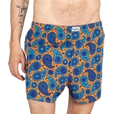 Thumbnail for your product : Happy Socks Men's Paisley Woven Boxer - Orange / Blue