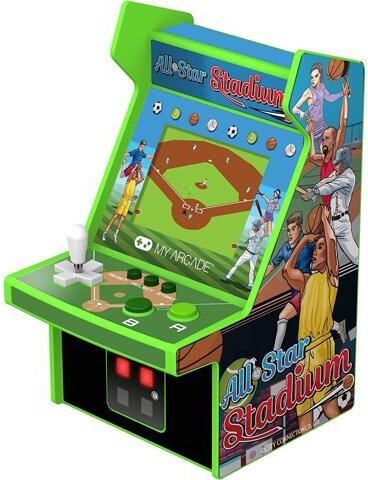 My Arcade All-Star Stadium Micro Player: Mini Arcade Machine with 307 Games, Fully Playable 6.75' Collectible, Color Display, Speaker, Volume...