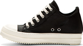 Thumbnail for your product : Rick Owens Black Coated Cotton Low-Top Ramones Sneakers